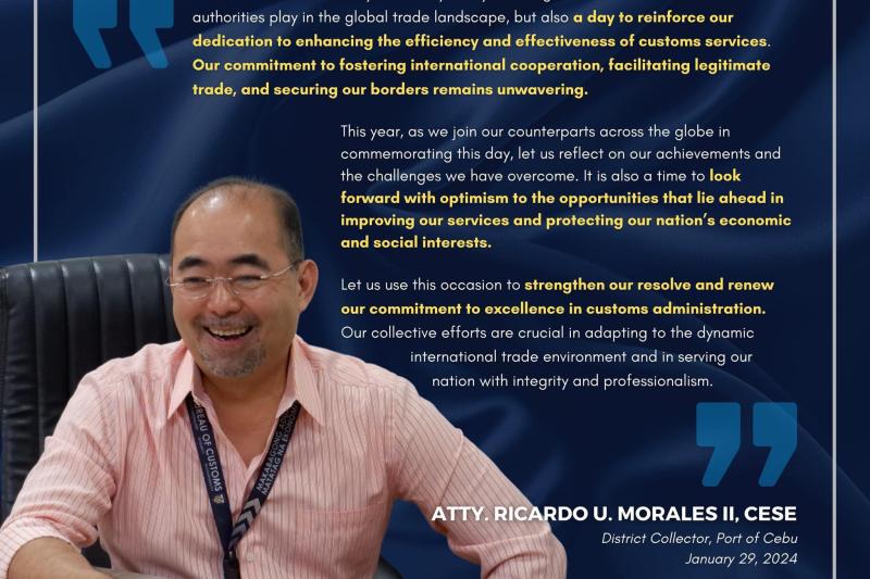 In observance of the Int’l Customs Day…           BOC PORT OF CEBU REAFFIRMS PORT’S COMMITMENT