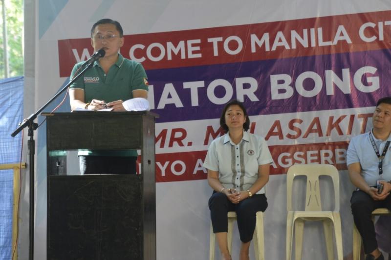 Bong Go visits Manila City displaced workers to provide, boost lovelihood opportunities
